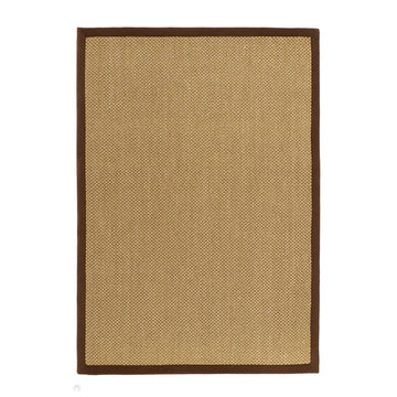 Sisal Border Plain Hand-Woven Textured Natural Fibre Flatweave Warm Natural/Dark Brown Border Rug-Origins-Rug Love - The Most Loved Rug Store